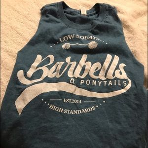 Barbells and Ponytails crop tank